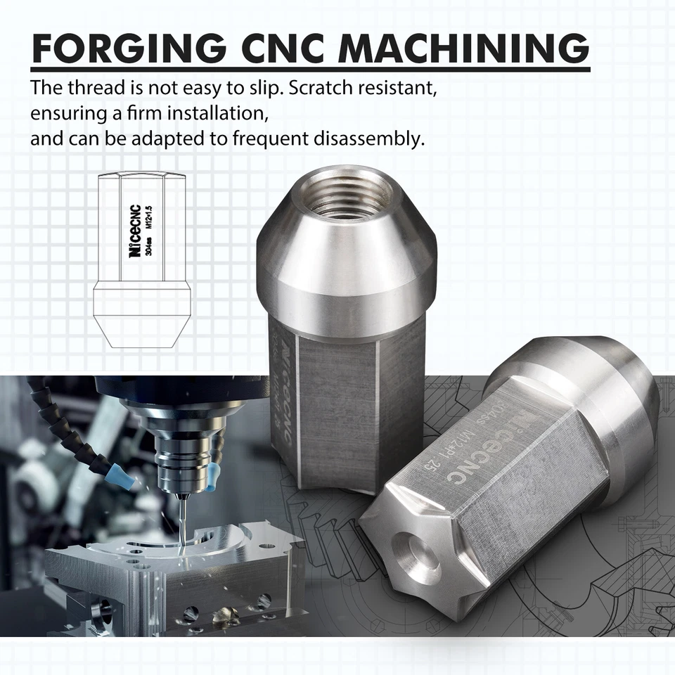 20x M12x1.25 Stainless Steel For Infiniti FX35 G37 G37 Q45 Spline Lug Nuts Foto 4 de 4