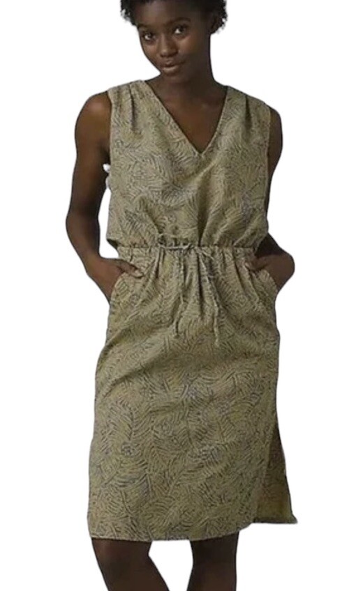 Prana Sleeveless Ecotropics Dress Org $89 Cabana Straw Size L Sleeveless 2G