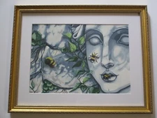 ELENA TARSIUS PAINTING ORIGINAL PORTRAIT FANTASY MODERNISM SURREAL STATUE FACE