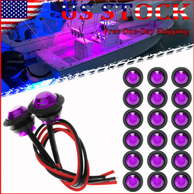 20x Purple Marine Boat LED Courtesy Lights Stair Deck Garden Lamp Waterproof 12V