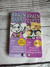 2 Sets Brain Quest Decks Ages 4-5 Preschool 6-7 Grade 1 4th Educational Tools