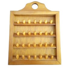 Thimble Display Wall Cabinet 28 Spots Wall Rack Wood Made in USA