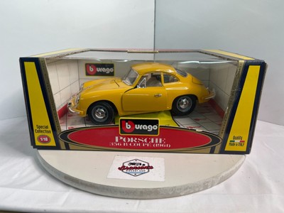 Burago Porsche 356B Coupé 1961 – échelle 1/20, Jaune – Boîte Abîmée