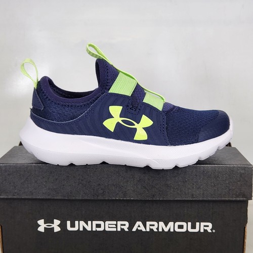 Size 12 Little Kids - Under Armour BPS Outhustle 2 Slip On - Blue / Green