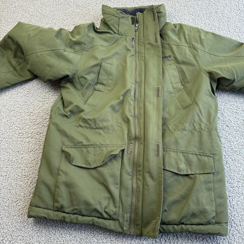 Marmot Jacket Boys XL Green Bridgeport Zip 700 Fill Duck Down Lined Mock Neck - Picture 13 of 20