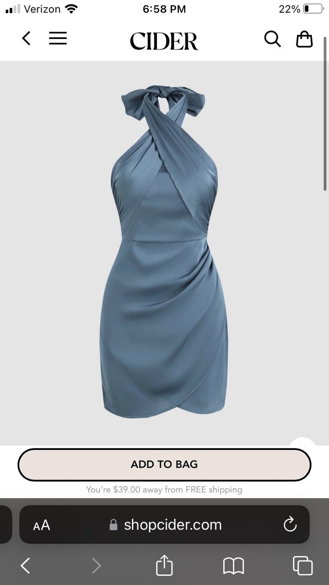 Cider solid cross halter satin dress - Medium - New With Tags Cider solid cross halter satin dress - Medium - New With Tags