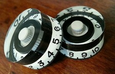 2 Guitar CTS Split shaft Speed volume/tone knobs. White/Black..   JAT