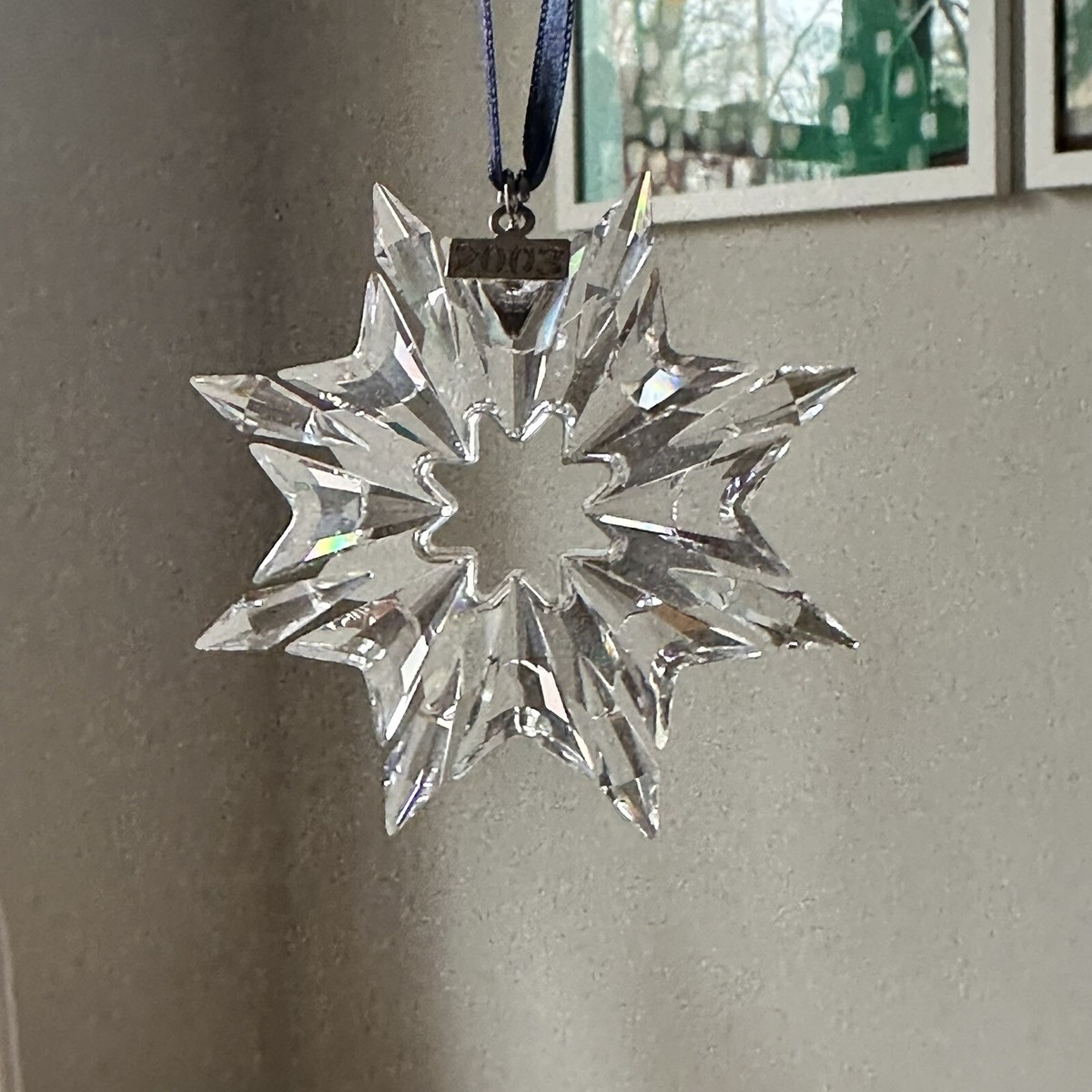 スワロフスキー オーナメント 2003 2007 Swarovski 2003 and 2007 Snowflake Large Ornament - NIB & COA