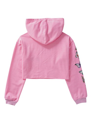 New Kids Girls Crop Top Hoodie Long Sleeves Sweatshirt Tracksuit Outfits Suit - Picture 6 of 24
