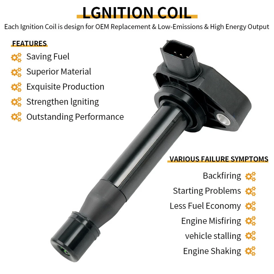 🔥6 PIEZAS Bobinas de encendido + 6 PIEZAS Bujías para Honda Pilot Odyssey Acura MDX UF603 Foto 4 de 4