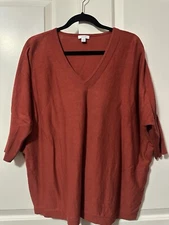 J. JILL Pure Jill Dolman Fit Tunic Sweater - Fall 2024 Line - MEDIUM - Orange