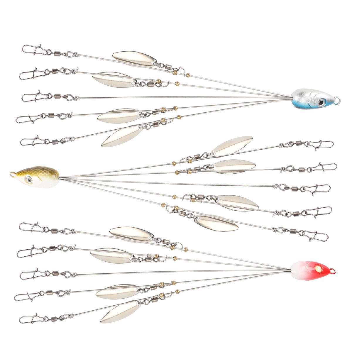 5-Piece Alabama Umbrella Rig Fishing Lure Kit - 18cm Multi-Arm Bait For Bass, Pike, Saltwater 5-Piece Alabama Umbrella Rig Fishing Lure Kit - 18cm Multi-Arm Bait For Bass, Pike, Saltwater