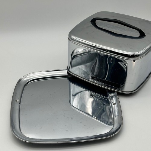 Bandeja para pasteles cubierta Lincoln Beauty Ware acero inoxidable MCM - Imagen 6 de 10
