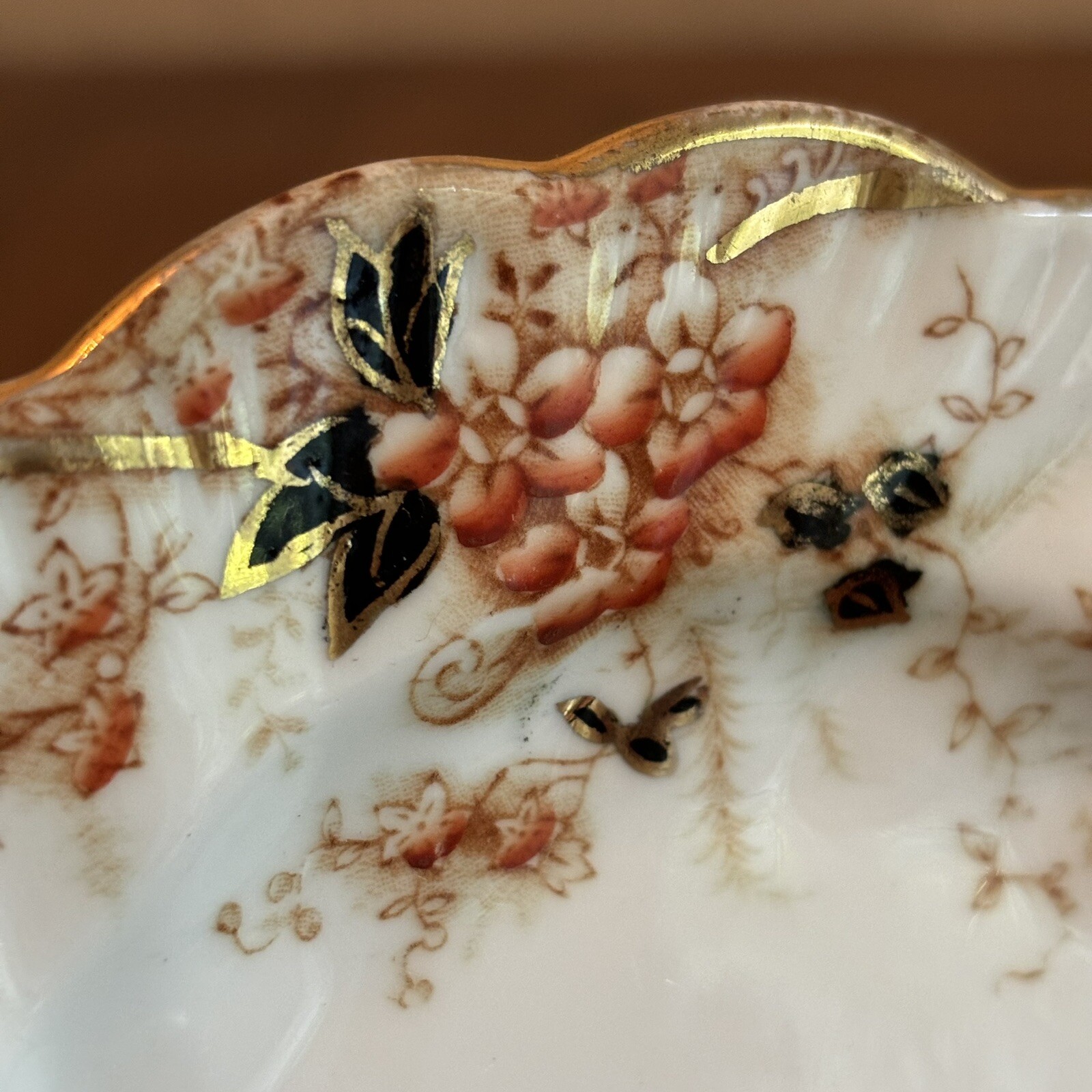 Antique Redfern & Drakeford Plates Handpainted Floral Gold Gilt England Set of 4