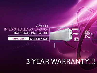 4-PACK 72W 4 Ft Vapor Water Tight Hardwired LED Fixture 6500K Shop Light New!!! 4-PACK 72W 4 Ft Vapor Water Tight Hardwired LED Fixture 6500K Shop Light New!!!