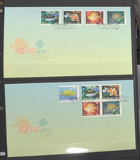 FDC:    2010. FISHES OF THE REEF  BOTH SETS   LFW 14