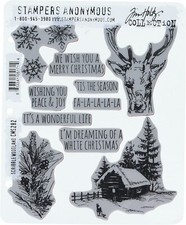 Tim Holtz Cling Rubber Stamps 7 inch x 8.5 inch SCRIBBLE WOODLAND CMS282, 10 PC