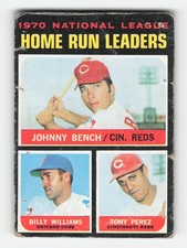 1971 Topps #66 NL HR Leaders (Johnny Bench / Billy Williams / Perez) Poor