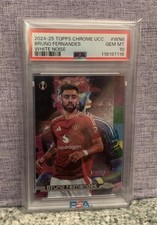 2024-25 Topps Chrome UCC Bruno Fernandes WHITE NOISE PSA 10 Gem Mint  SSP