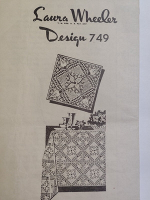 Knitted Square Tablecloth Bedspread Laura Wheeler 749 Pattern Sheet Mail Order