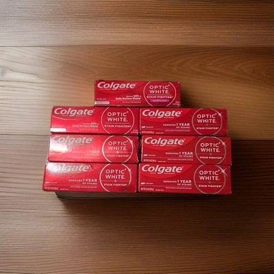 7x Colgate Optic White Stain Fighter Clean Mint  Toothpaste 3.8oz x5 4.2 oz x2