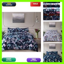 Tribeca Living Velvet Floral Printed Queen Duvet Cover Set Soft Touch Oversized