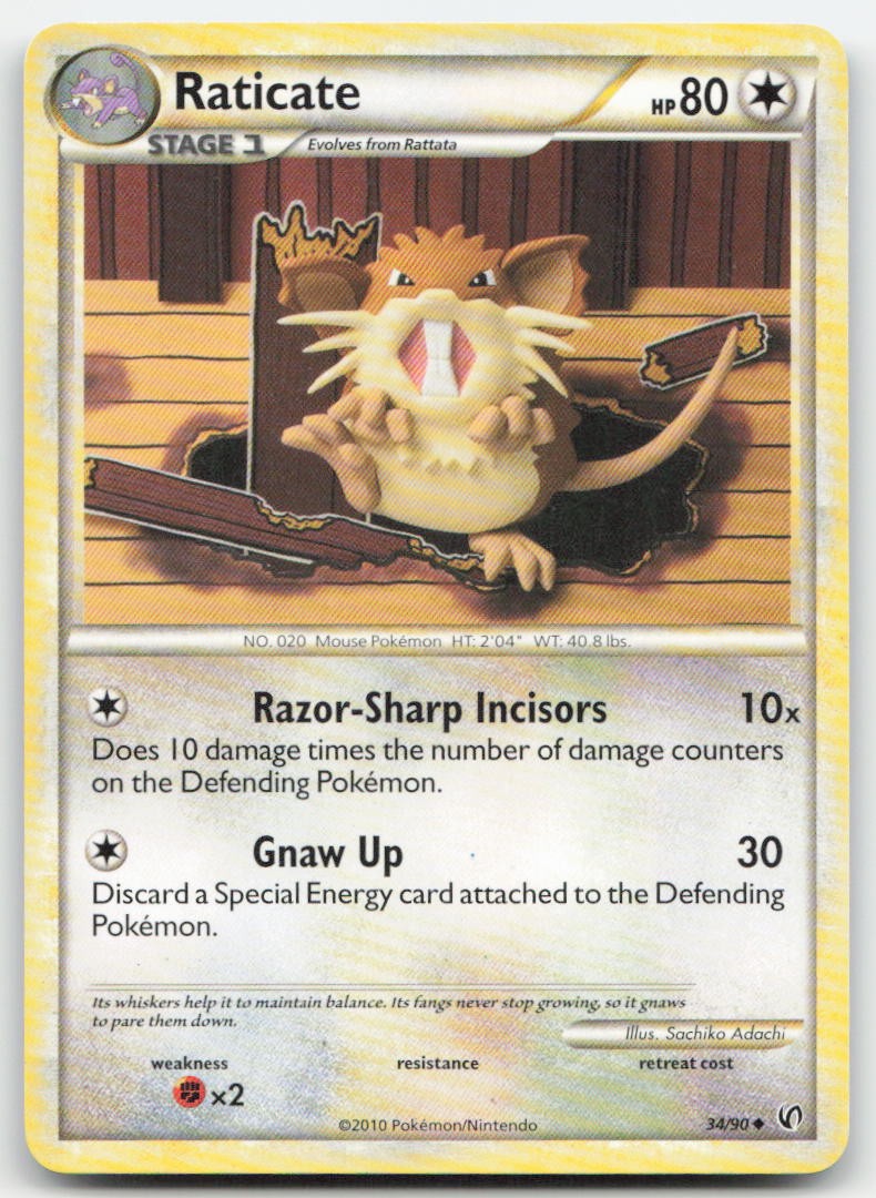 Raticate 34/90 Undaunted Pokemon TCG HP