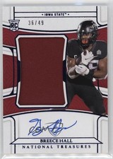 2022 Panini National Treasures Collegiate Blue 36/49 Breece Hall #62 Auto 10ek