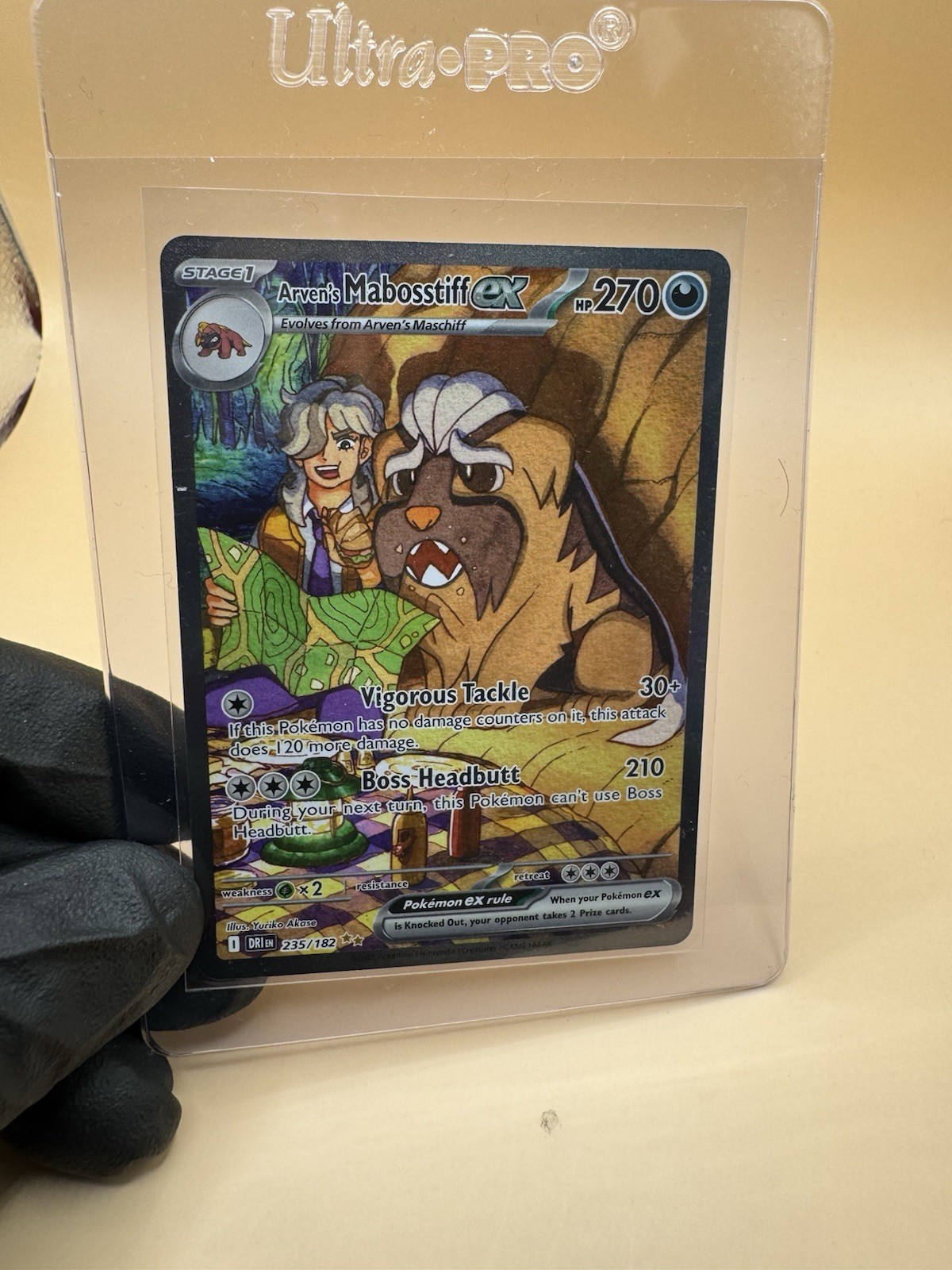 Pokémon Mabosstiff ex Ultra Rare Holo Cards 235/182 