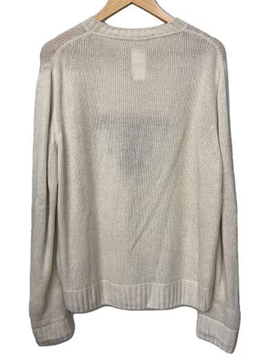 PRADA 20AW Cashmere Blend Logo Crew Neck Sweater/ Size 48/ Wool/ White/ UMB223 S thumbnail 2