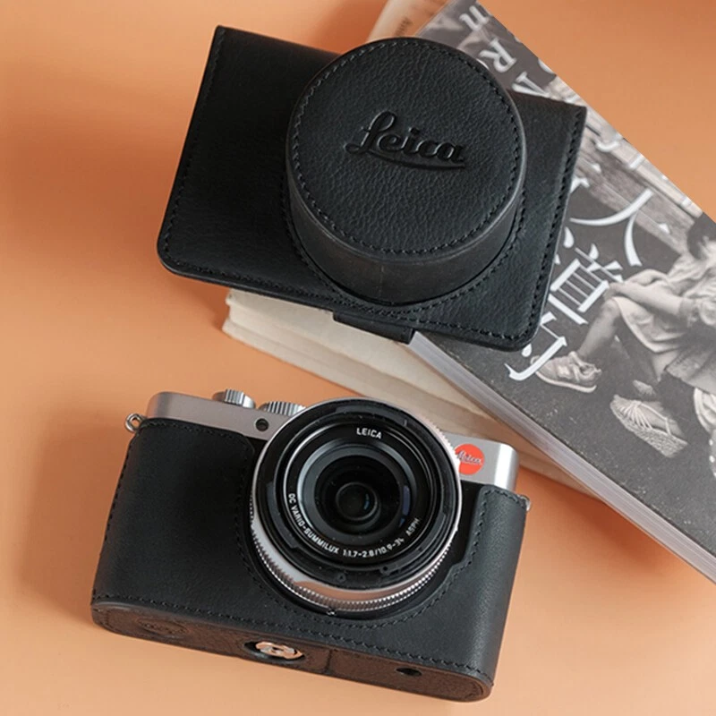 Genuine Leather Camera Bag Case For Leica D-LUX8 Dlux8 Protect Cover Belt Strap - Image 3 of 4