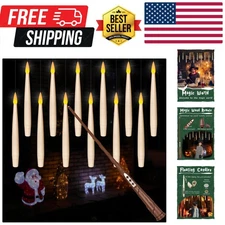 Floating Candles with Magic Wand Remote6/18H Timer, 12pcs 6.1" Hanging Flamel...