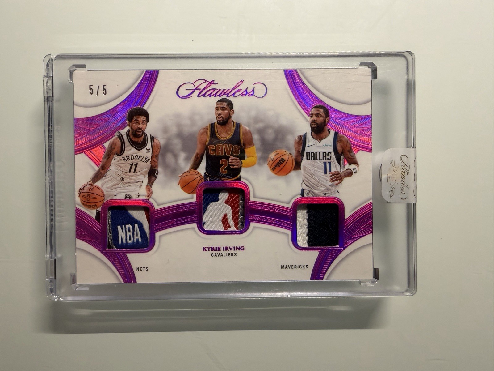 Kyrie Irving 2024 Panini Flawless Triple Game Used Logoman Tag Patch 5/5