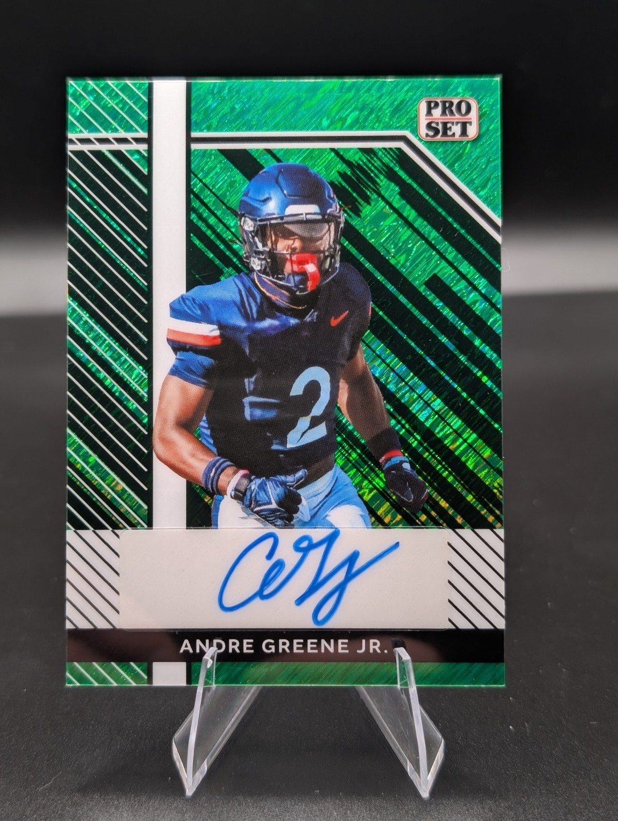 2024 Leaf Collective Pro Set #PSA-AGJ Andre Greene Jr Auto Shimmer Green 7/7 LOP