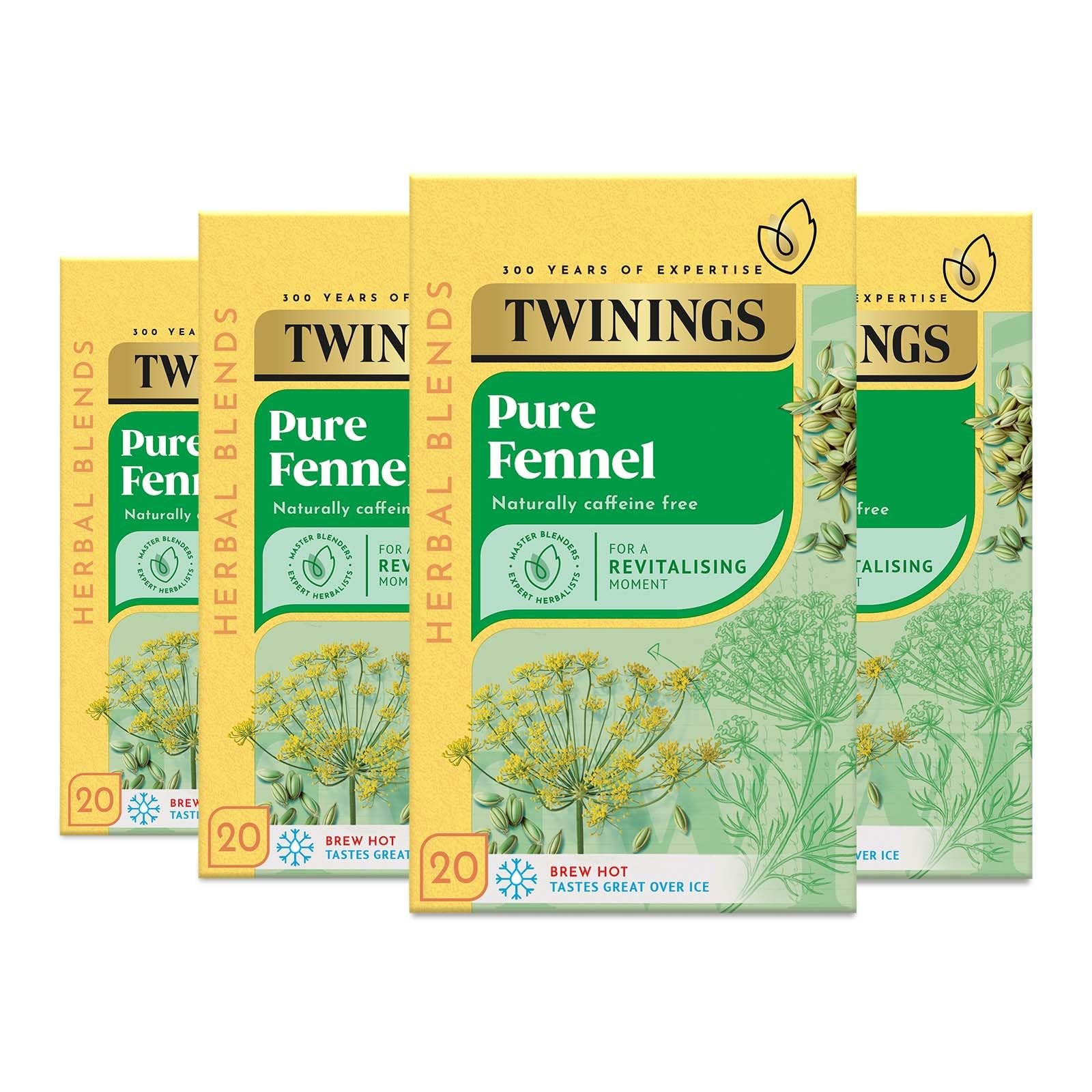 Twinings Pure Fennel Herbal Infusion Flavoured Tea - 80 Biodegradable Tea Bags (Multipack of 4 x 20) | Soothing Digestive Aid | Caffeine-Free | Freshness Guaranteed - Image 2