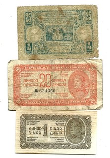 Yugoslavia 3 Banknotes 1921 1944