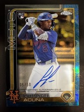 Luisangel Acuna New York Mets 2025 Topps Chrome Gilded Blue Gold Auto /50