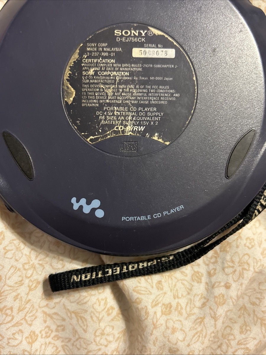 Sony Walkman Portable CD Player Silver NOT TESTED | eBay