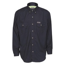 MCR SAFETY SBS1002L Flame-Resistant Collared Shirt,L Size 55VA96