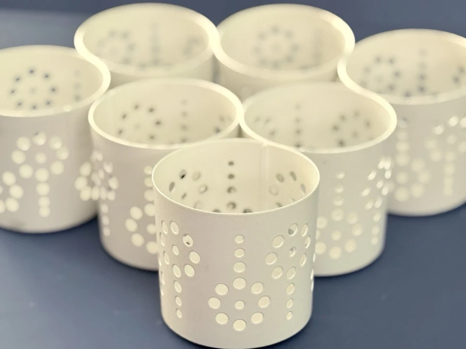 IKEA Candle Holder White Metal Luminary Tealight Votive Holders RARE - Image 3 of 4