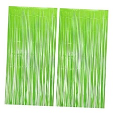 Streamers Party Backdrop Decoration - Tinsel Curtain Foil Fringe Pastel Green