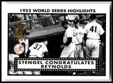 2002 Topps #52WS-6 Stengel Congratulates Reynolds 1952 World Series Highlights