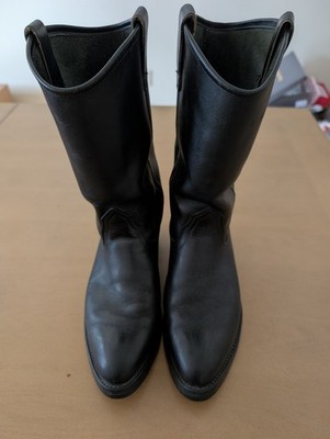 Mason Western 981 Men's Black 100% Leather Cowboy Vintage Boots 8.5 D -Made USA.