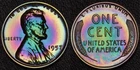 1957 PROOF Lincoln Wheat 1 One Cent MONSTER Rainbow Toning (59-31)