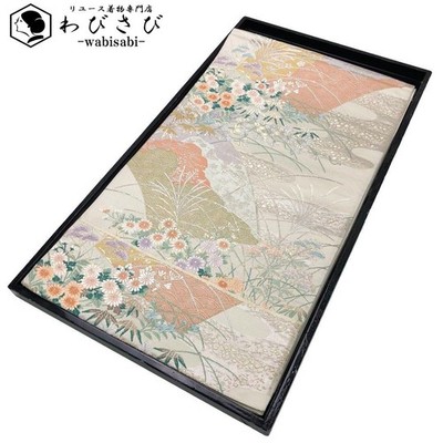 FUKURO OBI FLORAL PATTERN Japanese pampas grass Japanese Kimono O-5825