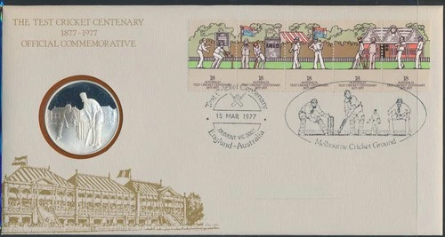 LS81255 Australia 1977 test cricket FDC numis letter used