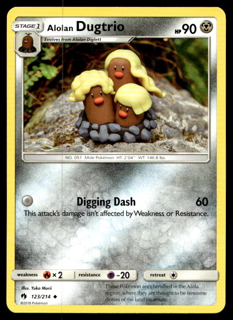Alolan Dugtrio SM - Lost Thunder Uncommon 123/214 2018 Pokemon TCG