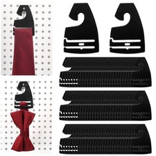 200 Pcs Tie Hangers, Plastic Neck Tie Holders for Display, Black Necktie Hook...