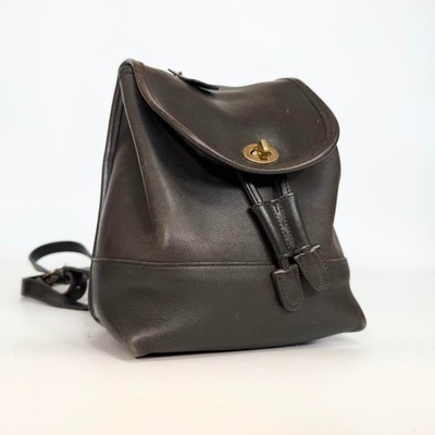 COACH 9960 Vintage Mini Backpack Black Leather Turnlock Old Coach