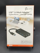 j5 Create USB 3.0 Multi Adaptor Gigabit Ethernet 3-port Hub Black JUH470